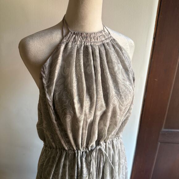 TJD The Jetset Diaries | Medusa Gray and cream halter neck Tie waist Maxi Small - Picture 2 of 7